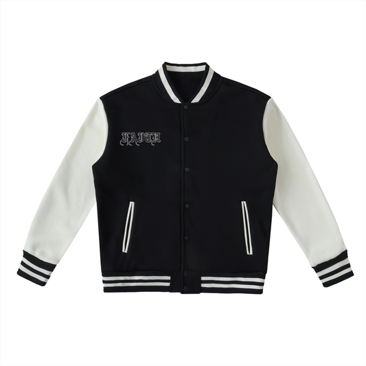 FAITH Two-Tone Fleeced Varsity Jacket
