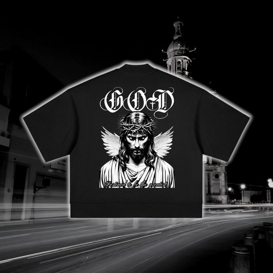God Heavyweight Oversized Mock Neck T-shirt