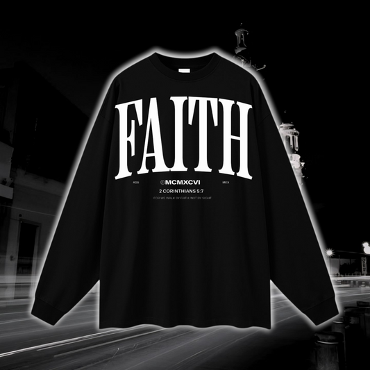 Faith Oversized Unisex Long Sleeve T-Shirt